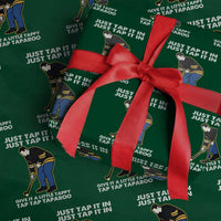 Just Tap It In Funny Golfer Wrapping Paper Roll Tappy Tap Taparoo Putting Golfing Humor Retro Golf Lover