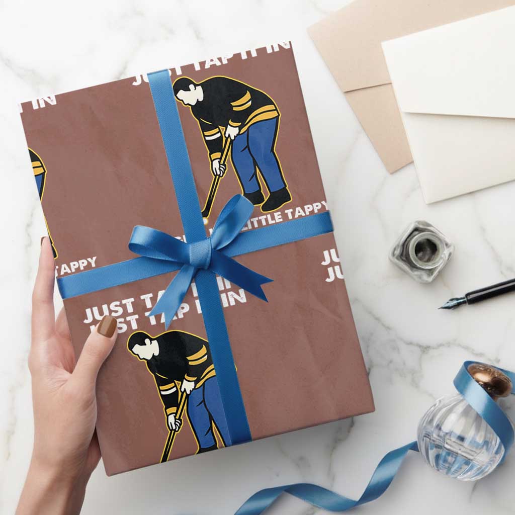 Just Tap It In Funny Golfer Wrapping Paper Roll Tappy Tap Taparoo Putting Golfing Humor Retro Golf Lover