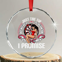 Just The Tip I Promise Crystal Glass Ornament Funny Dart Player Quote For Pub Fans - Wonder Print Shop