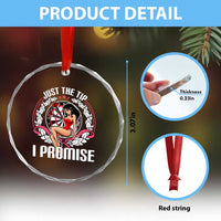 Just The Tip I Promise Crystal Glass Ornament Funny Dart Player Quote For Pub Fans - Wonder Print Shop