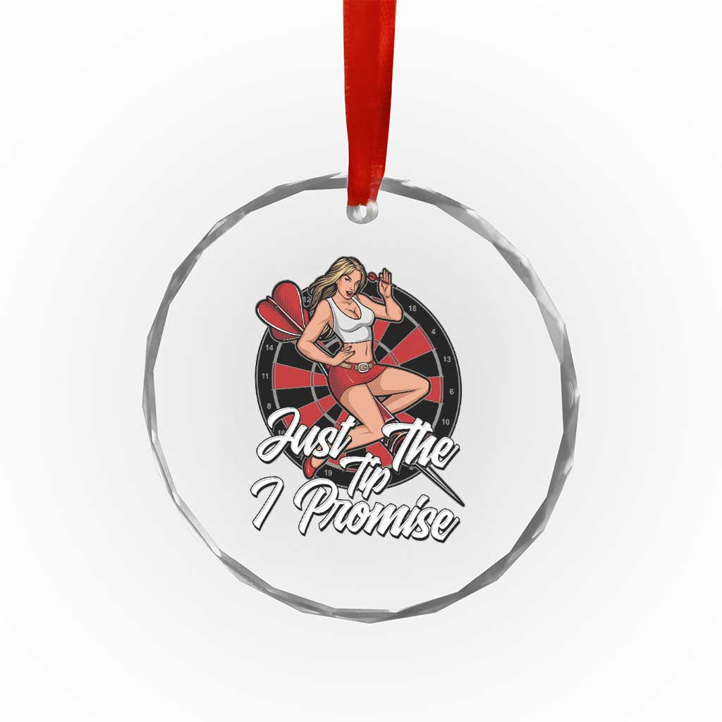 Just The Tip I Promise Crystal Glass Ornament Sexy Pin Up Girl Dartist Gift - Wonder Print Shop