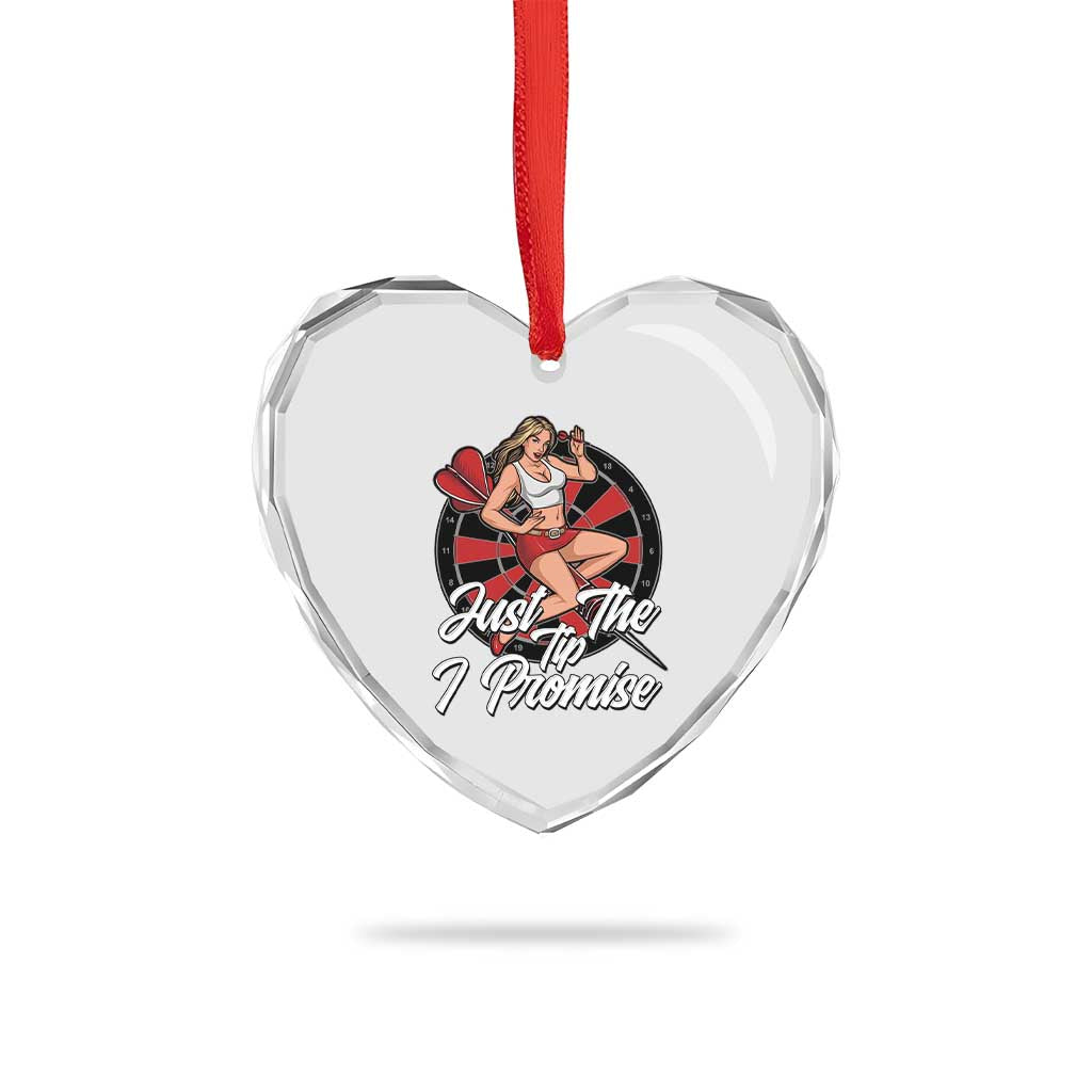 Just The Tip I Promise Heart Crystal Glass Ornament Sexy Pin Up Girl Dartist Gift - Wonder Print Shop