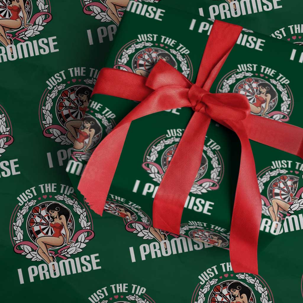 Just The Tip I Promise Wrapping Paper Roll Funny Dart Player Quote For Pub Fans - Wonder Print Shop
