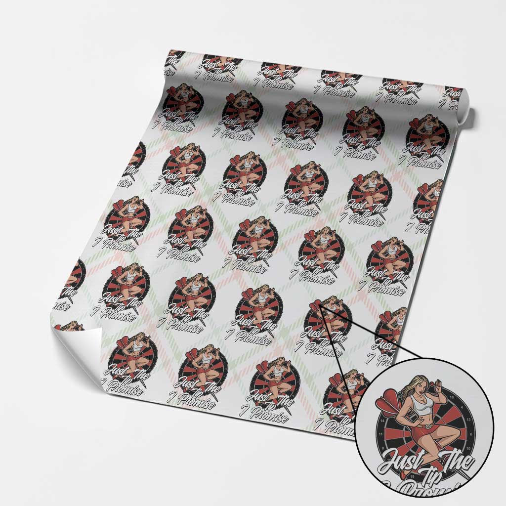 Just The Tip I Promise Wrapping Paper Roll Sexy Pin Up Girl Dartist Gift - Wonder Print Shop