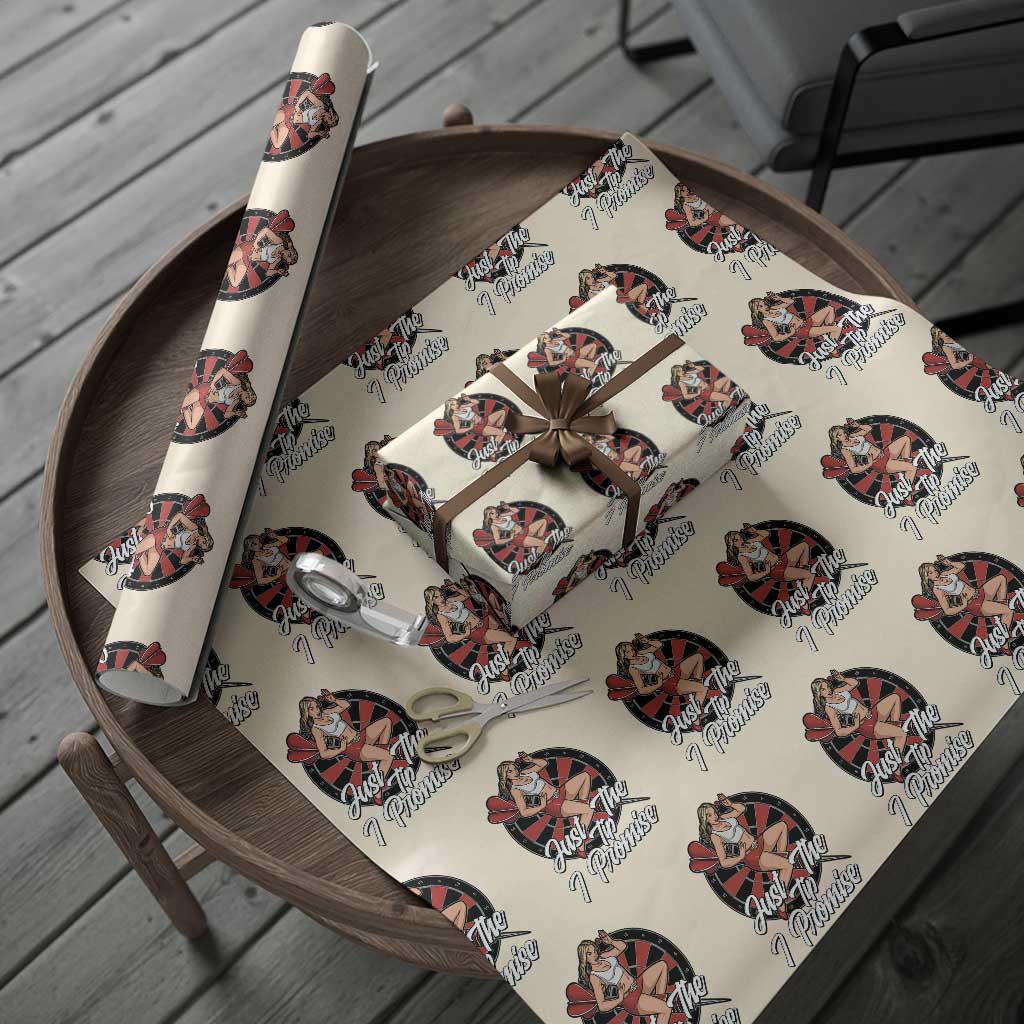 Just The Tip I Promise Wrapping Paper Roll Sexy Pin Up Girl Dartist Gift - Wonder Print Shop