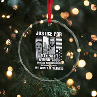 Justice for Alex and Renee Crystal Glass Ornament Anti ICE Immigration Protest Human Rights