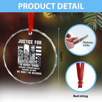 Justice for Alex and Renee Crystal Glass Ornament Anti ICE Immigration Protest Human Rights