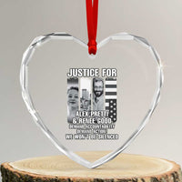 Justice for Alex and Renee Heart Crystal Glass Ornament Anti ICE Immigration Protest Human Rights