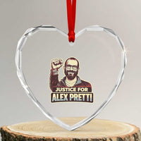 Justice For Alex Heart Crystal Glass Ornament Minneapolis ICU Nurse Hero Support Gift