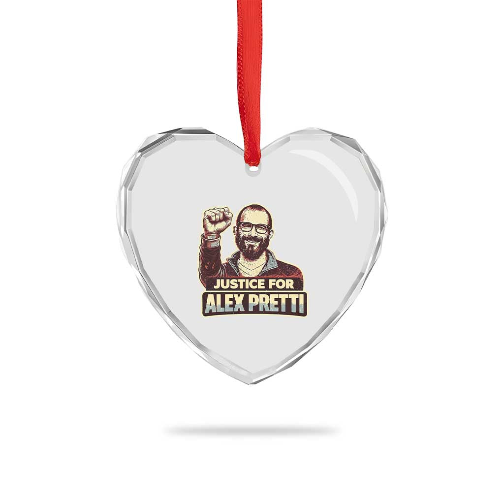 Justice For Alex Heart Crystal Glass Ornament Minneapolis ICU Nurse Hero Support Gift