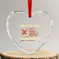 Justice for Alex Pretti Abolish Ice Protest Heart Crystal Glass Ornament Minneapolis Jan 24 2026 American Flag