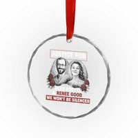 Justice for Alex Pretti and Renee Good Crystal Glass Ornament We Won’t Be Silenced Minnesota Resistance Protest