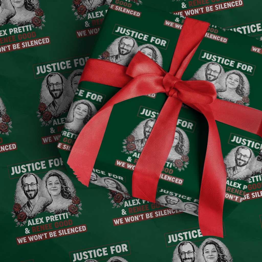 Justice for Alex Pretti and Renee Good Wrapping Paper Roll We Won’t Be Silenced Minnesota Resistance Protest
