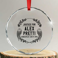 Justice for Alex Pretti Crystal Glass Ornament Minneapolis January 24 2026 Tribute Memorial Wreath
