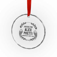 Justice for Alex Pretti Crystal Glass Ornament Minneapolis January 24 2026 Tribute Memorial Wreath