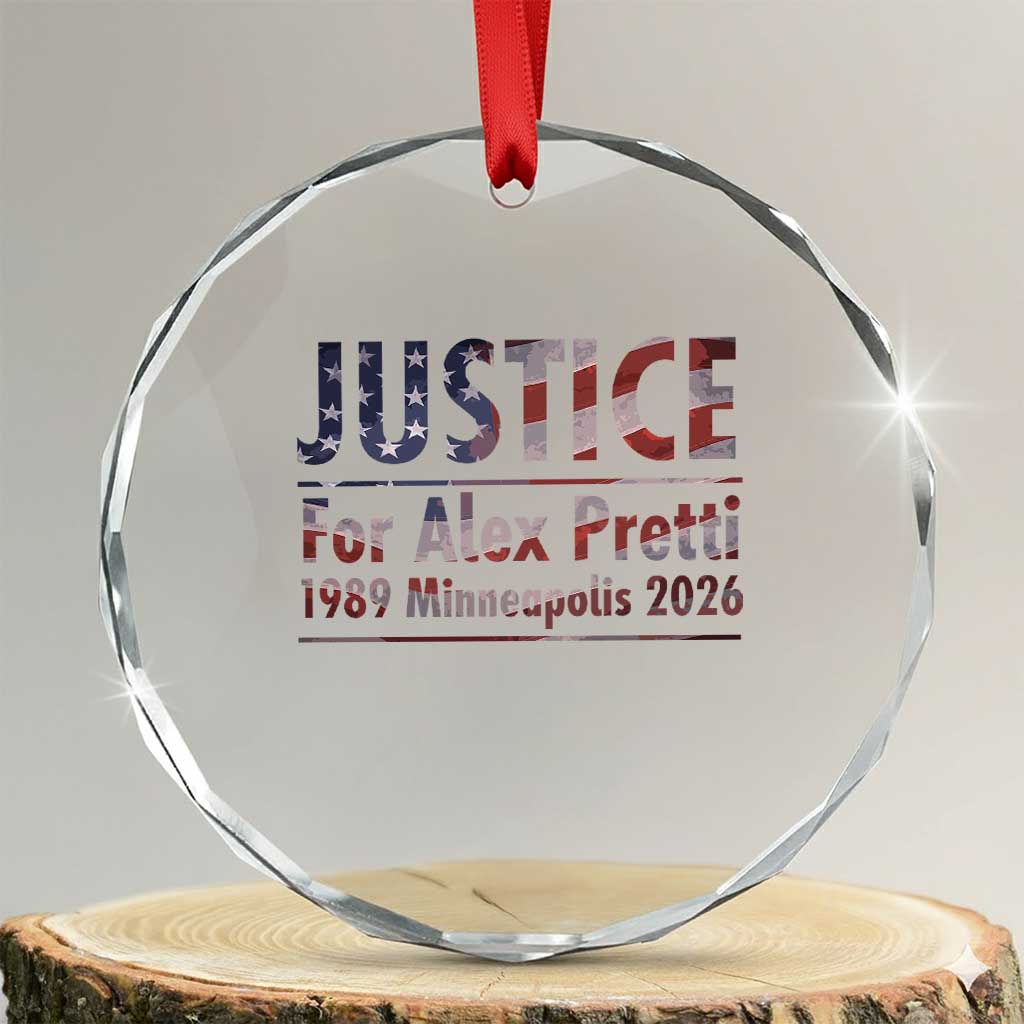 Justice For Alex Pretti Crystal Glass Ornament Minneapolis MN Tribute Gift