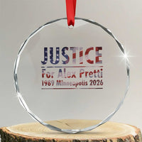 Justice For Alex Pretti Crystal Glass Ornament Minneapolis MN Tribute Gift