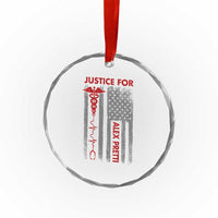Justice For Alex Pretti Crystal Glass Ornament Minneapolis Tribute 2026 ICU Nurse American Flag
