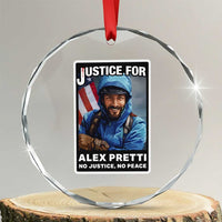 Justice For Alex Pretti Crystal Glass Ornament Minneapolis USA Support Gift