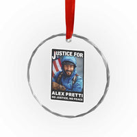 Justice For Alex Pretti Crystal Glass Ornament Minneapolis USA Support Gift