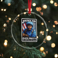 Justice For Alex Pretti Crystal Glass Ornament Minneapolis USA Support Gift