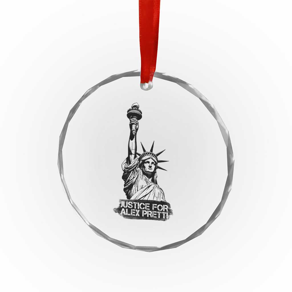 Justice For Alex Pretti Crystal Glass Ornament Statue Of Liberty Support Gift