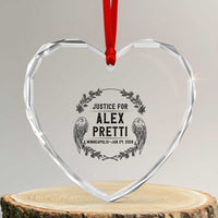 Justice for Alex Pretti Heart Crystal Glass Ornament Minneapolis January 24 2026 Tribute Memorial Wreath