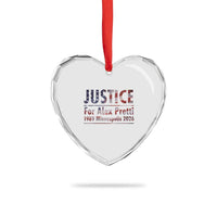 Justice For Alex Pretti Heart Crystal Glass Ornament Minneapolis MN Tribute Gift