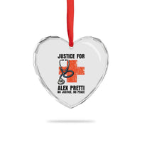 Justice For Alex Pretti Heart Crystal Glass Ornament Minneapolis Support Gift