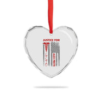 Justice For Alex Pretti Heart Crystal Glass Ornament Minneapolis Tribute 2026 ICU Nurse American Flag