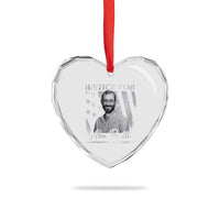 Justice For Alex Pretti Heart Crystal Glass Ornament Minneapolis Tribute 2026 Vintage American Flag