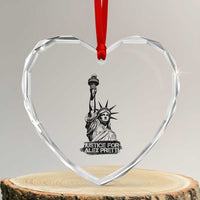 Justice For Alex Pretti Heart Crystal Glass Ornament Statue Of Liberty Support Gift