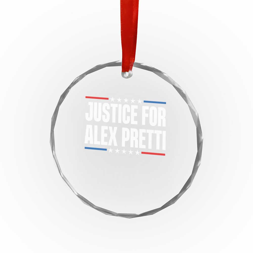 Justice for Alex Pretti Patriotic Crystal Glass Ornament Minneapolis Jan 24 2026 Memorial Tribute
