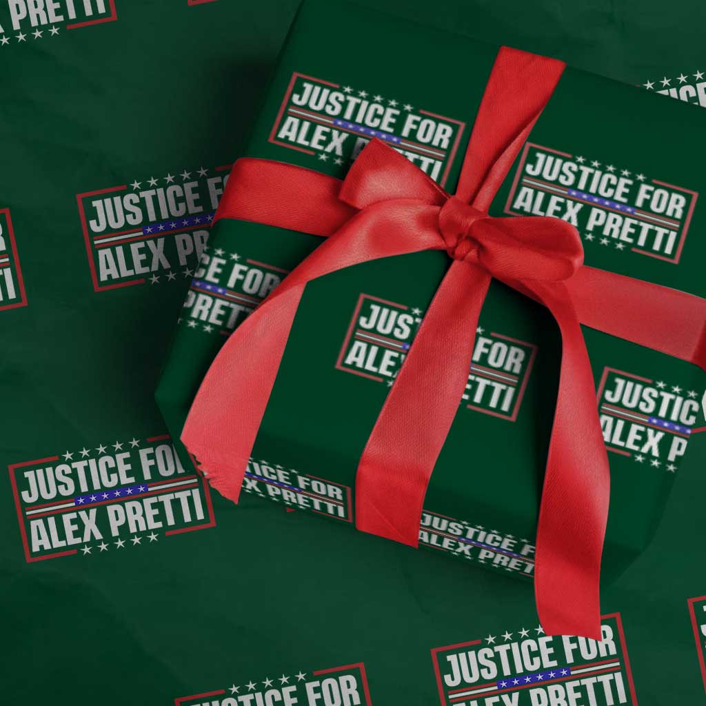 Justice for Alex Pretti Patriotic Wrapping Paper Roll Minneapolis Jan 24 2026 Memorial Red White and Blue