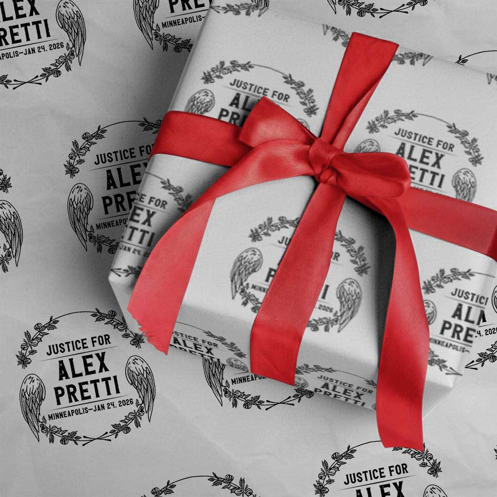 Justice for Alex Pretti Wrapping Paper Roll Minneapolis January 24 2026 Tribute Memorial Wreath