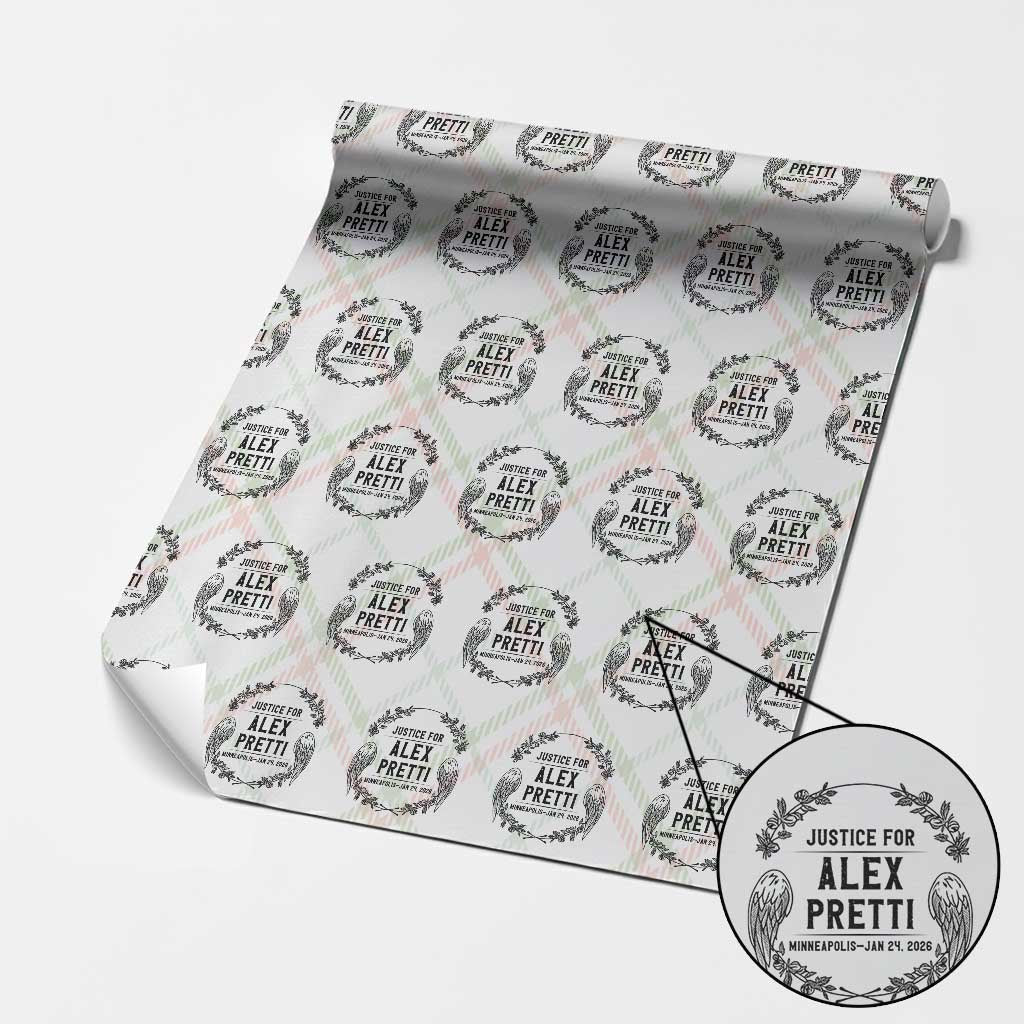 Justice for Alex Pretti Wrapping Paper Roll Minneapolis January 24 2026 Tribute Memorial Wreath
