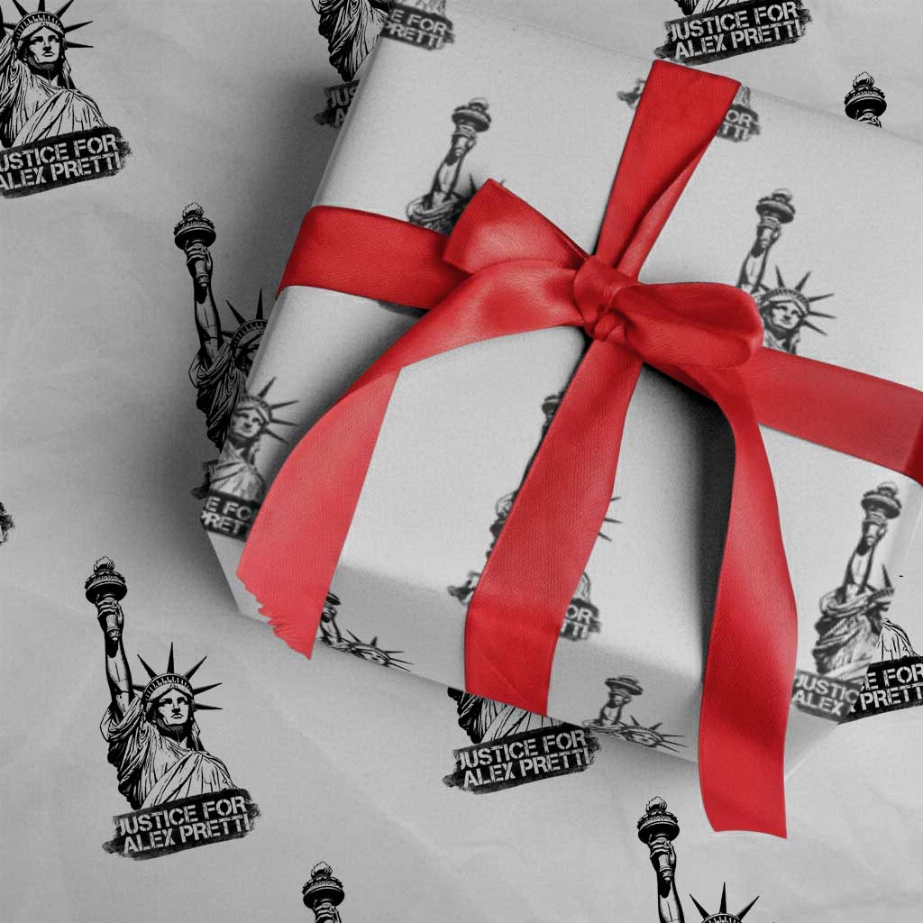 Justice For Alex Pretti Wrapping Paper Roll Statue Of Liberty Support Gift