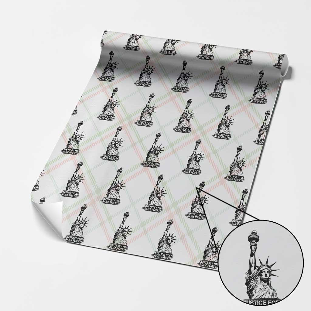 Justice For Alex Pretti Wrapping Paper Roll Statue Of Liberty Support Gift