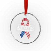 Justice For Charlie Kirk Crystal Glass Ornament Patriotic Tribute Human Rights Activist - Wonder Print Shop