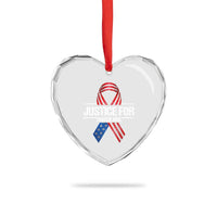 Justice For Charlie Kirk Heart Crystal Glass Ornament Patriotic Tribute Human Rights Activist - Wonder Print Shop
