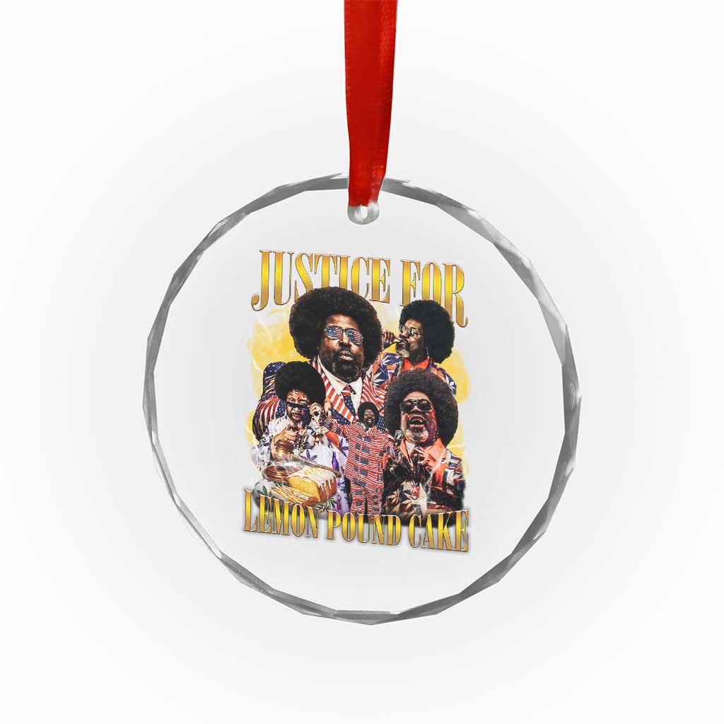 Justice For Lemon Pound Cake Bootleg Graphic Crystal Glass Ornament Retro Rap Free Speech