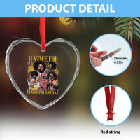 Justice For Lemon Pound Cake Bootleg Graphic Heart Crystal Glass Ornament Retro Rap Free Speech