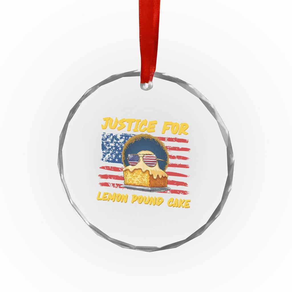 Justice For Lemon Pound Cake Crystal Glass Ornament Funny US Flag Cake Parody Rap Free Speech