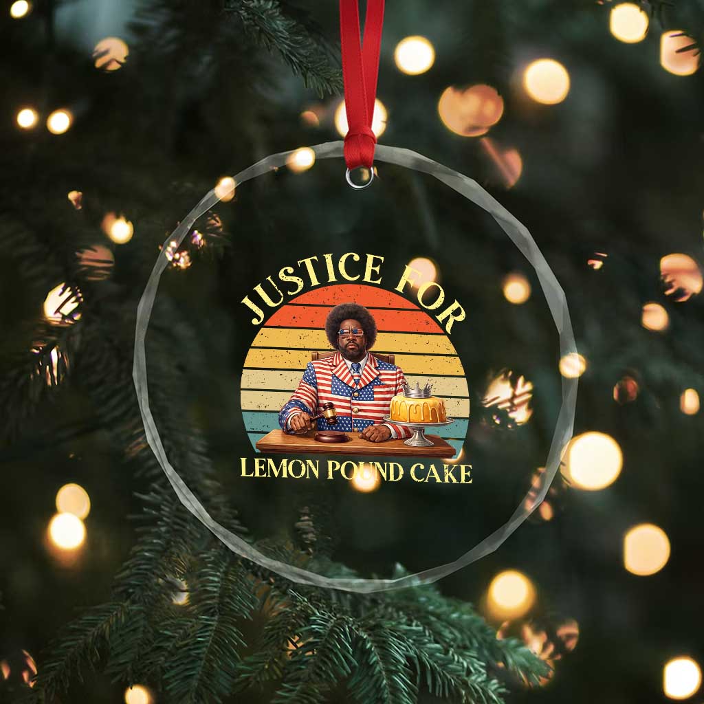 Justice For Lemon Pound Cake Crystal Glass Ornament Retro Rap Free Speech