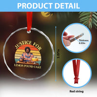 Justice For Lemon Pound Cake Crystal Glass Ornament Retro Rap Free Speech