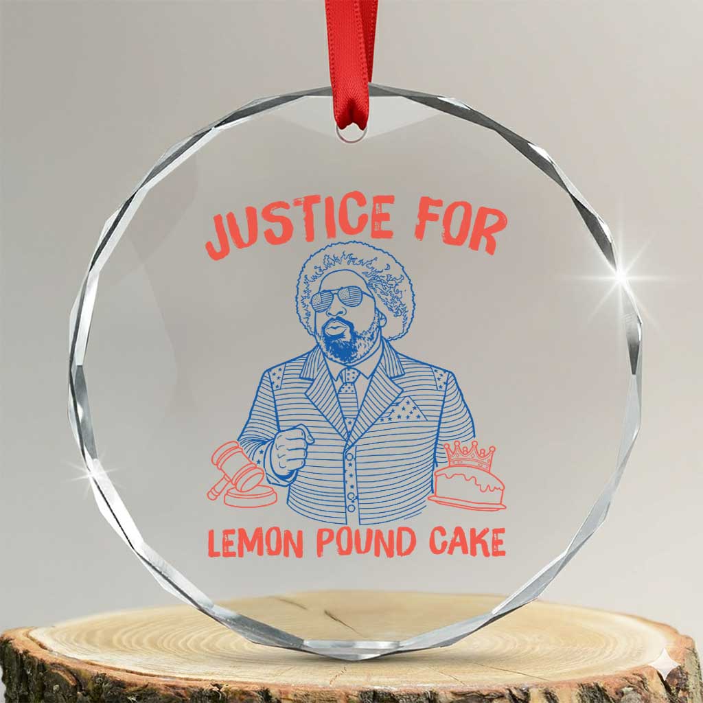 Justice For Lemon Pound Cake Crystal Glass Ornament Viral Trend Free Speech