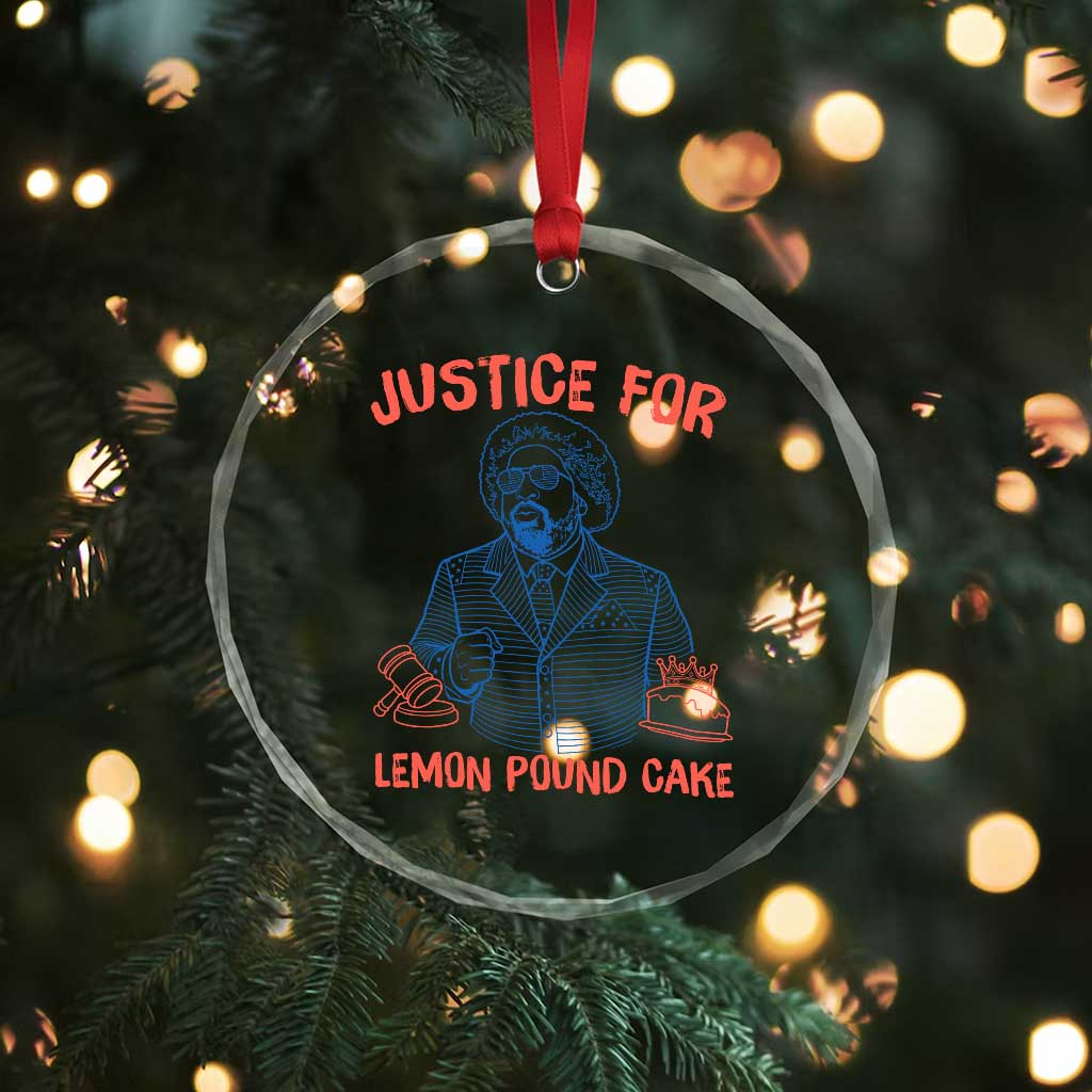 Justice For Lemon Pound Cake Crystal Glass Ornament Viral Trend Free Speech