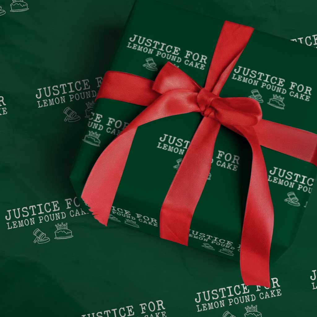 Justice For Lemon Pound Cake Wrapping Paper Roll Funny Dessert Meme