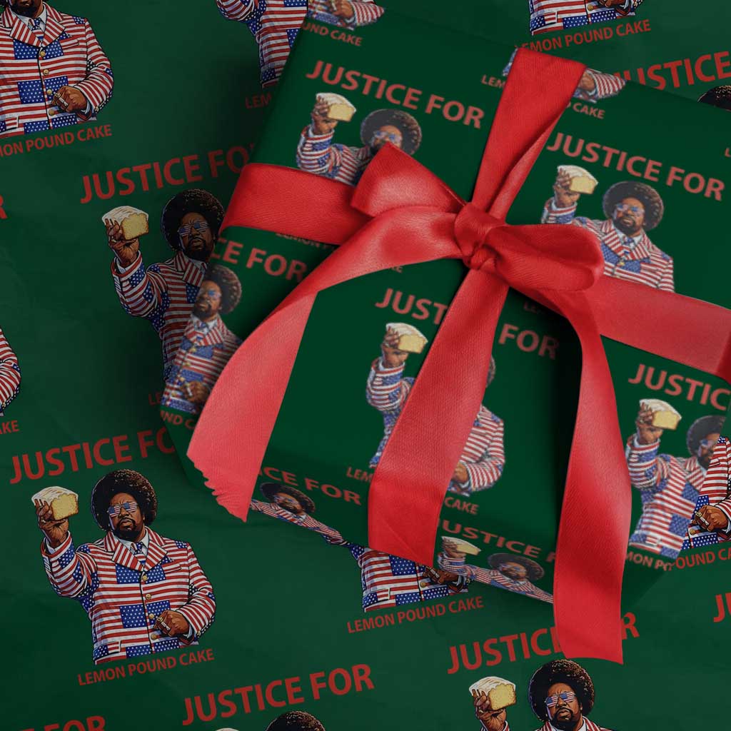 Justice for Lemon Pound Cake Wrapping Paper Roll Funny Viral Edgy Meme Courtroom Parody Rap Fans
