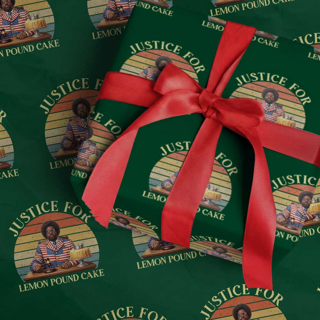 Justice For Lemon Pound Cake Wrapping Paper Roll Retro Rap Free Speech
